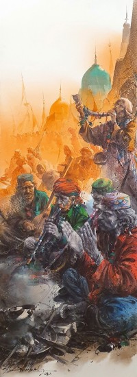 Ali Abbas, 11 x 30 Inch, Watercolor on Paper, Figurative Painting, AC-AAB-230